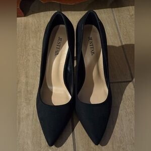 JustFab Black Pointed Toe Pumps